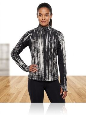 Saucony Nomad Printed Women's Small US Long Sleeve Jacket Black Running